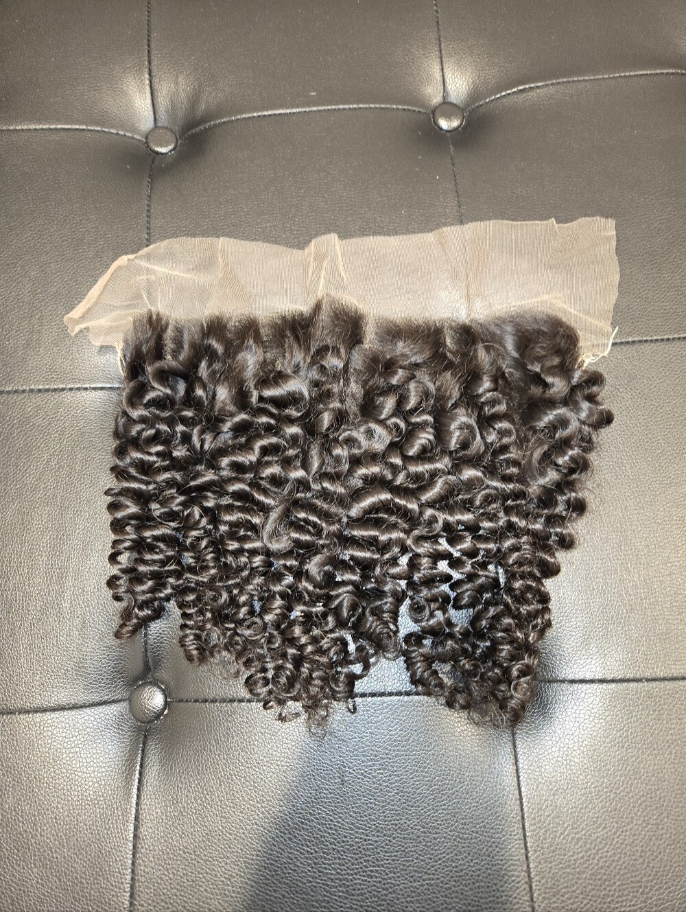 16" Raw Virgin Burmese Curly 13x4 Lace Frontal